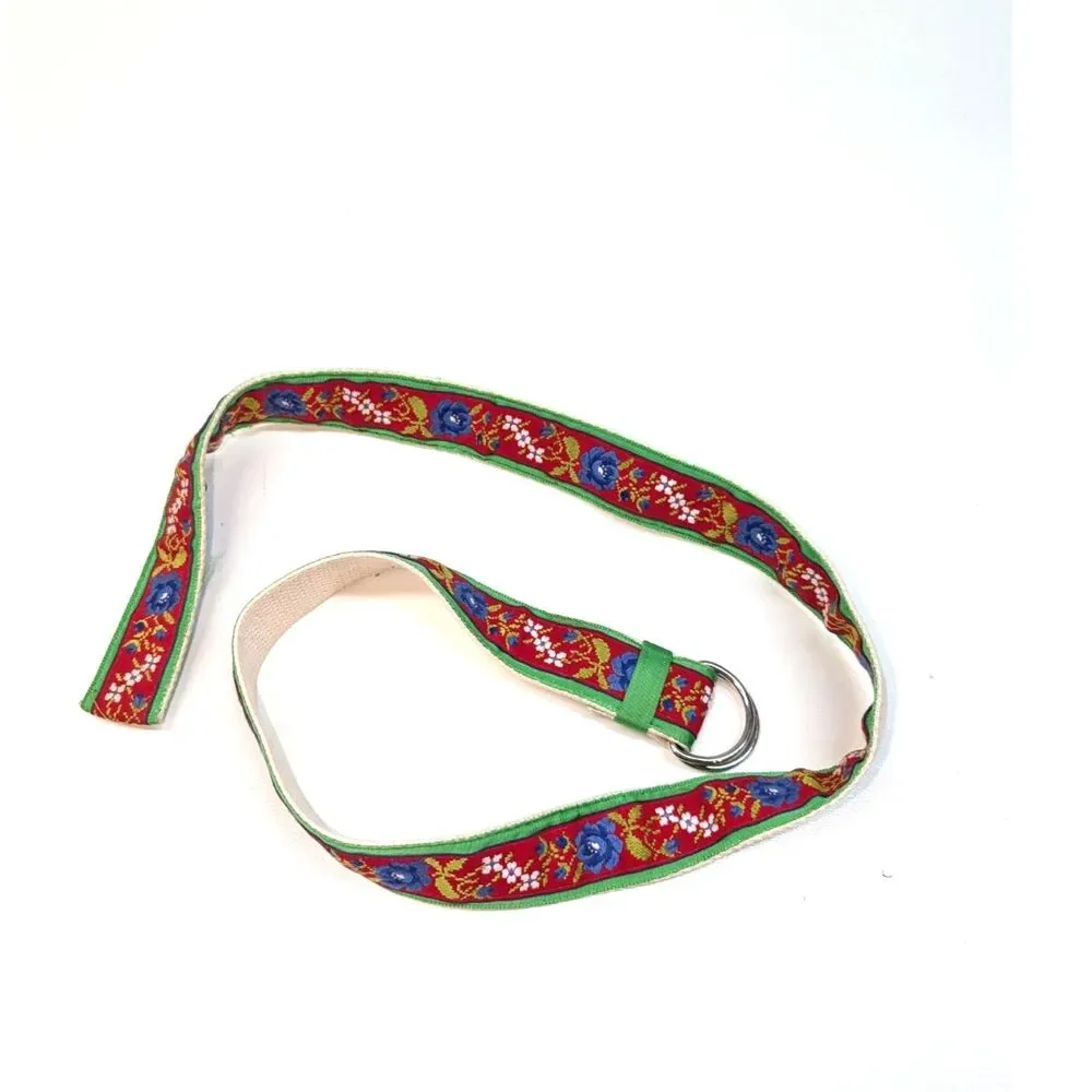 Floral Jacquard Ribbon Belt